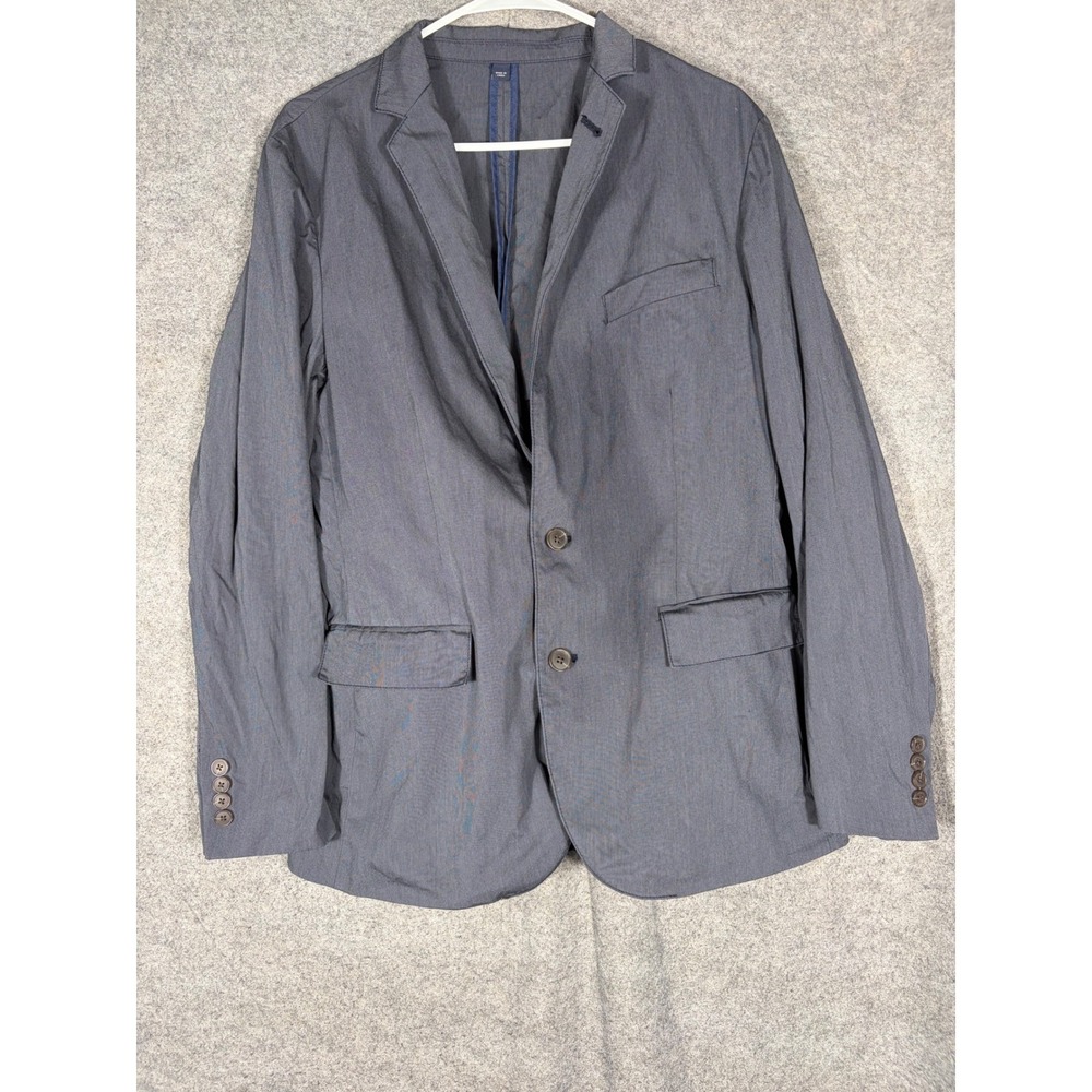 J.Crew Mens Medium Gray Cotton Two Button Blazer Sport Coat RN77388